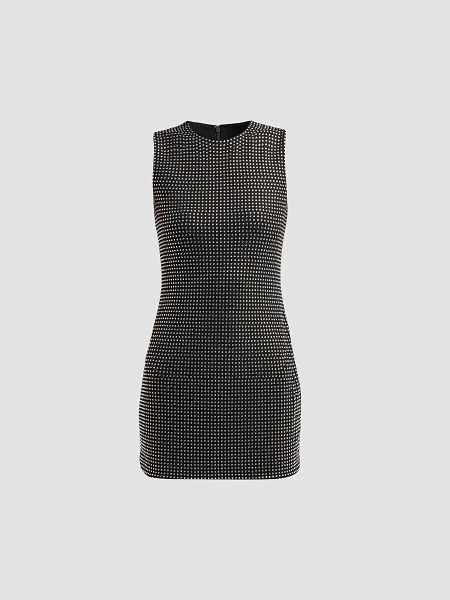 Women's Hotfix Sleeveless Mini Dress - Black - Size XS