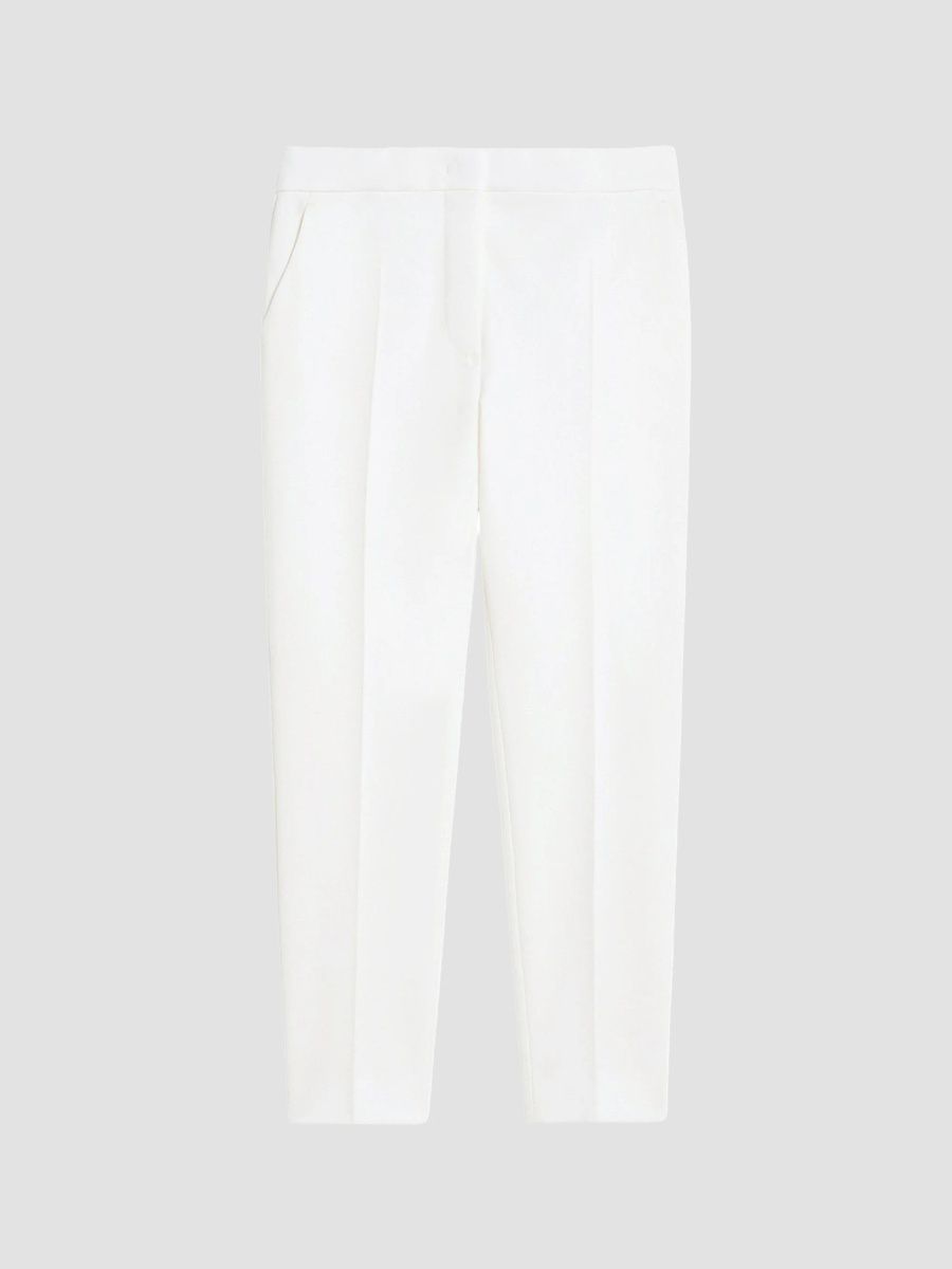 Max Mara Women's Viscose Jersey Trousers - White - Size 10