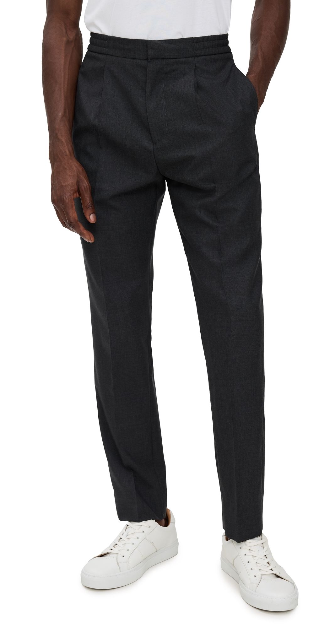 Officine Generale Drew Italian Fresco Pants Dark Grey 52