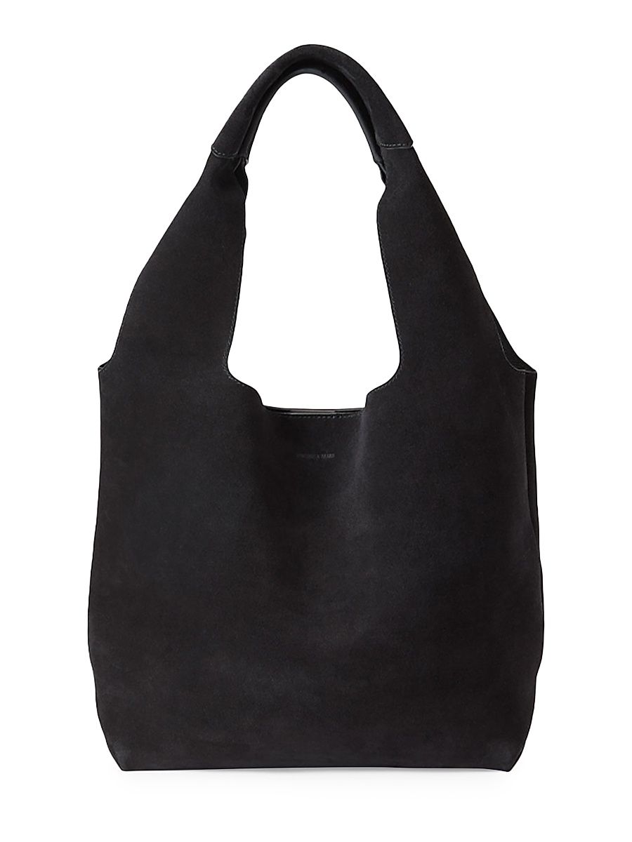 Women's Suede Shoulder Bag - Black