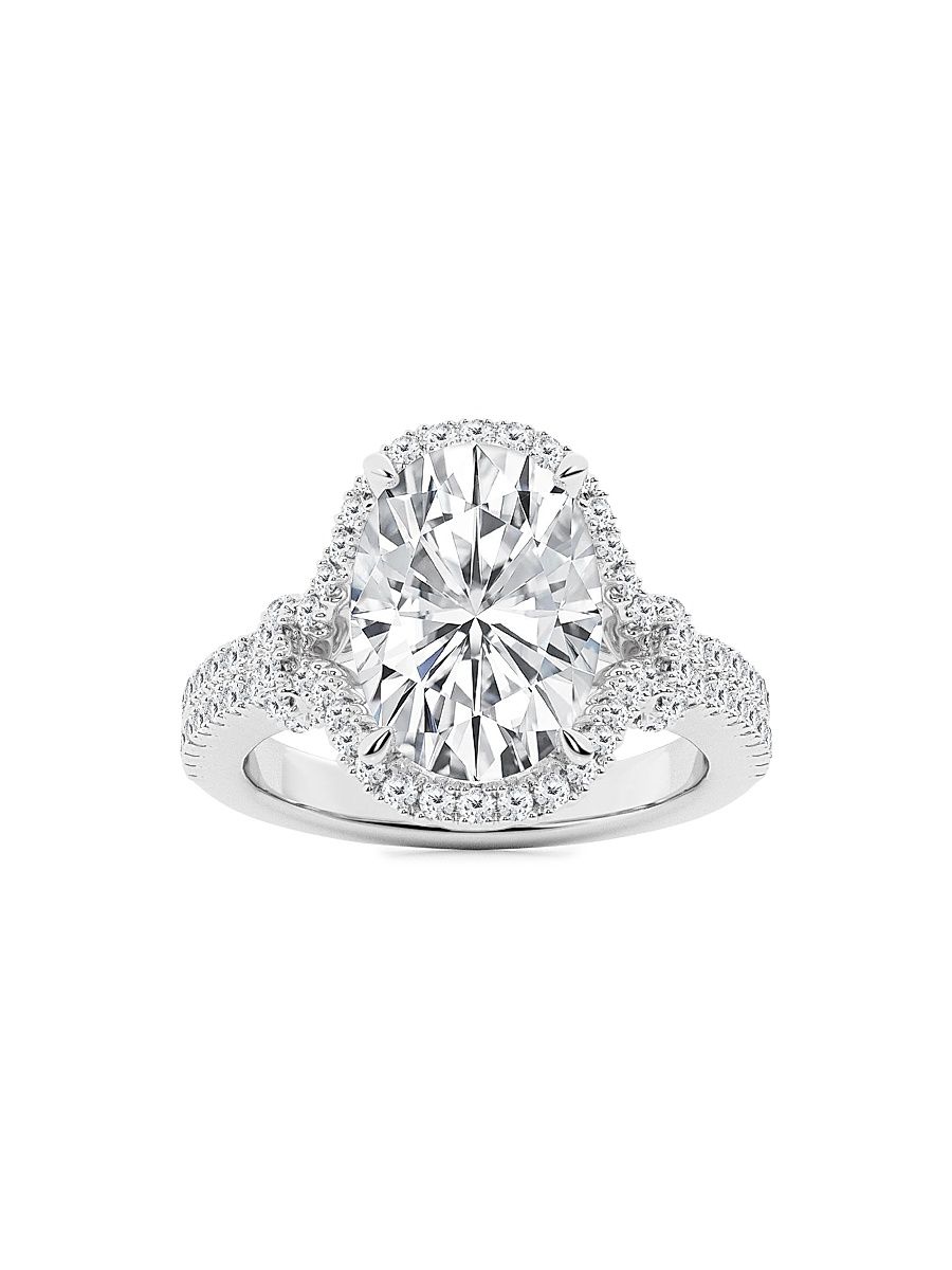 Women's 18K White Gold & 3.6 TCW Lab-Grown Diamond Engagement Ring - White Gold - Size 7