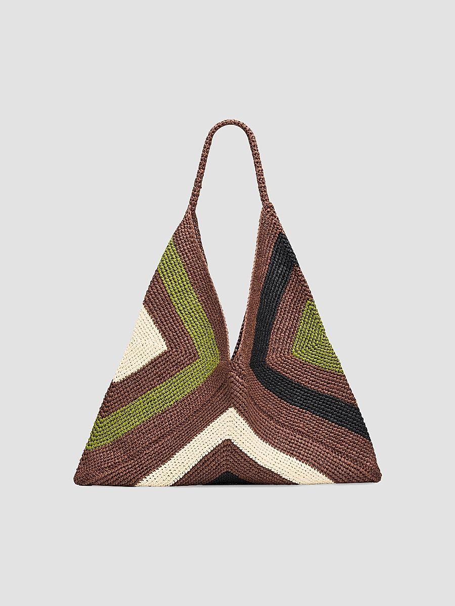 Women's Sid Woven Paper Yarn Tote Bag - Chocolate Meadow