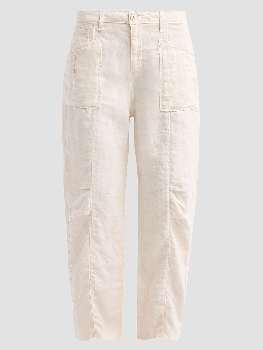 Women's Cody Rodeo Linen High-Rise Barrel Pants - Vintage White - Size 31