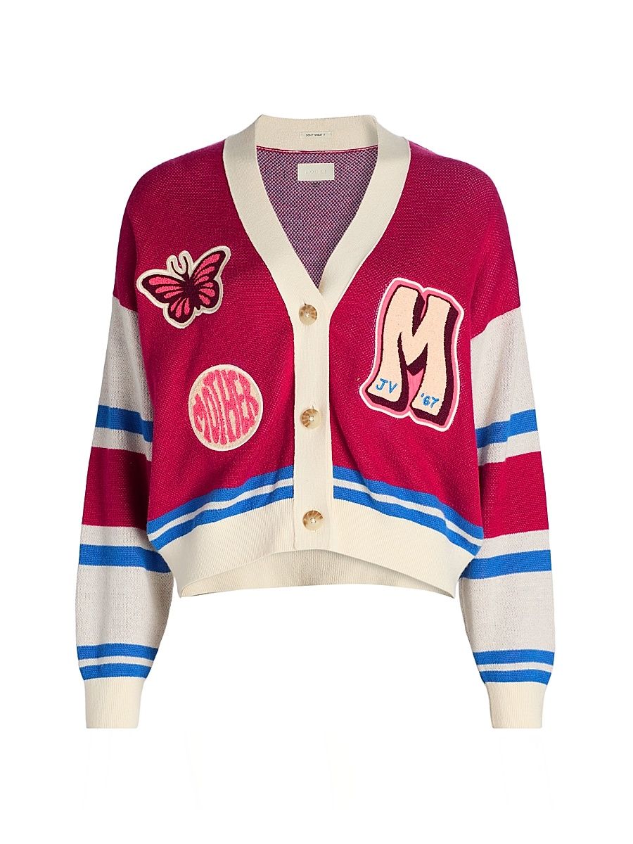 Women's The Boxy Colorblocked Graphic Cardigan - Hoot High - Size XL