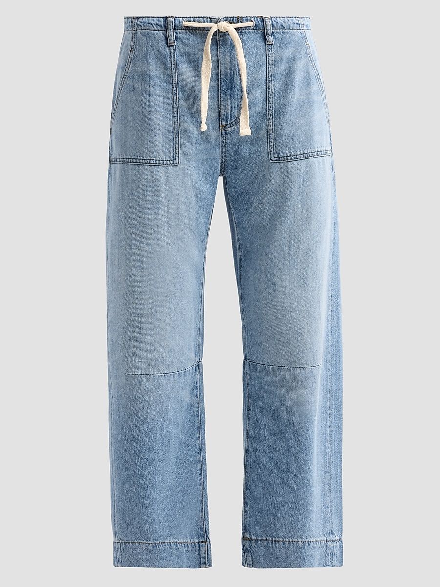 Women's Weightless Utility Soft Barrel-Leg Drawstring Jeans - California Blue - Size 26