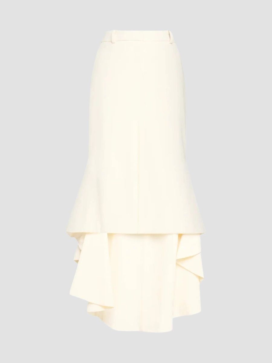Michael Kors Collection Women's Wool High-Low Trouser Skirt - Ivory - Size 0