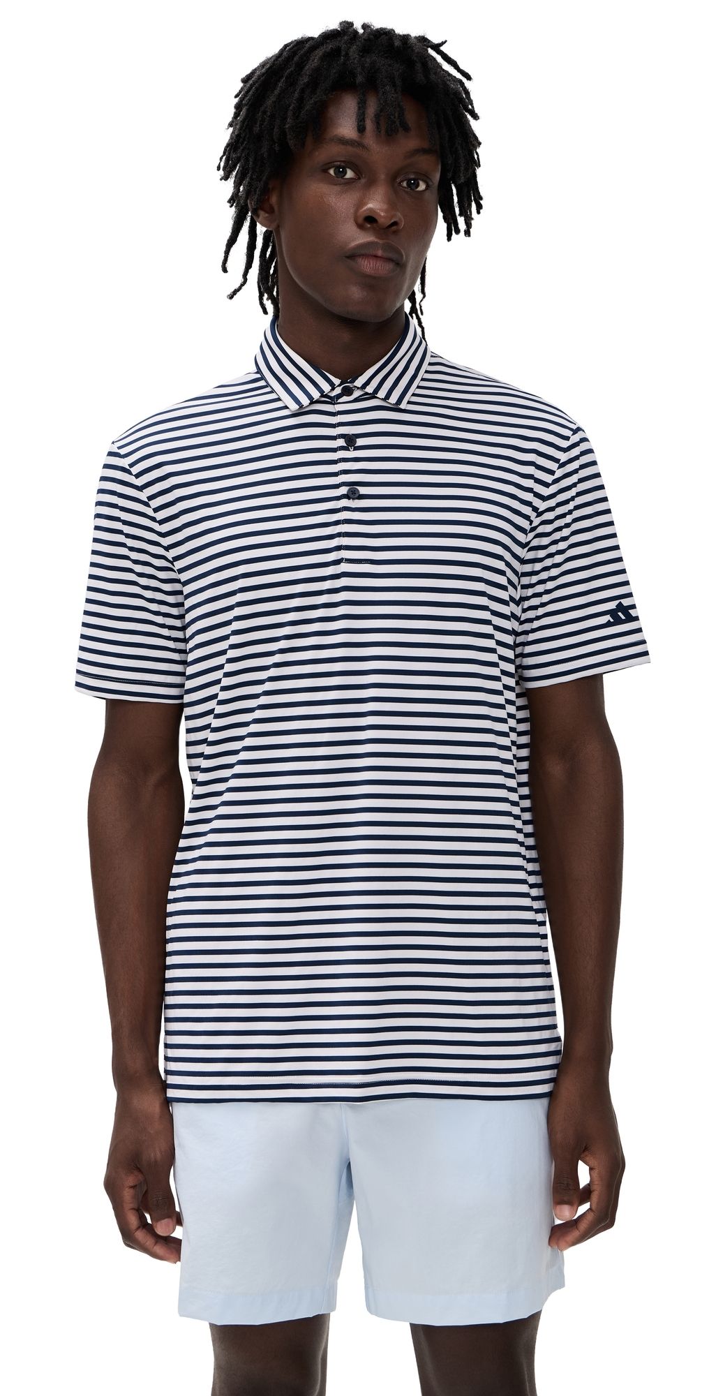 Adidas Golf Ultimate365 Stripe Polo Shirt White/Collegiate Navy M