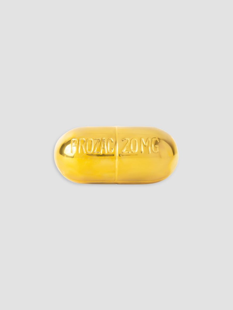 Jonathan Adler Brass Prozac Pill Box - Polished Brass