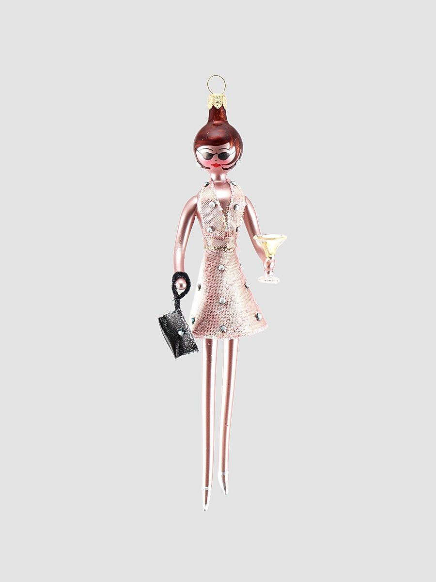 Soffieria De Carlini Fashionista In Mini Dress Glass Ornament