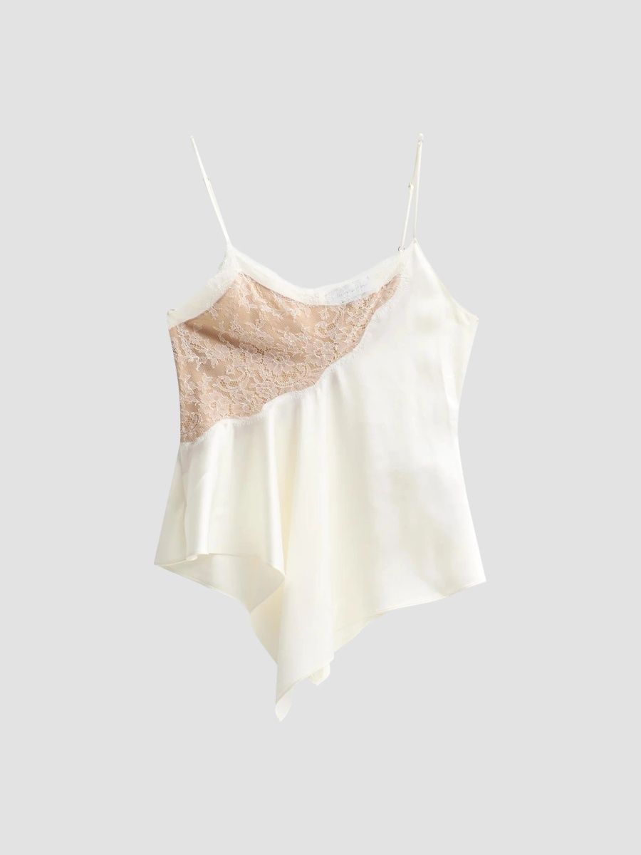 Stella McCartney Women's Lace-Trimmed Cami - Cream - Size 10