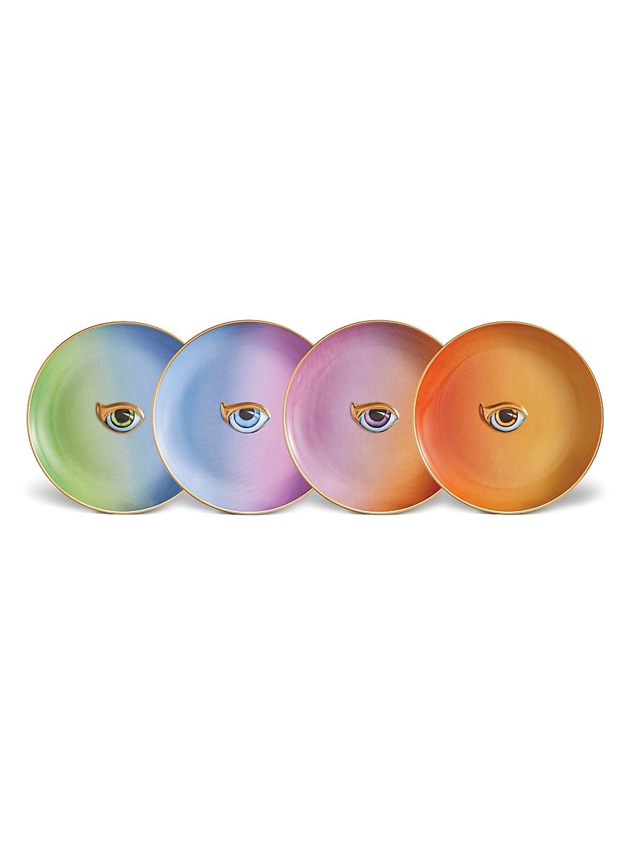Lito Set Of Four Eye Canape Plates