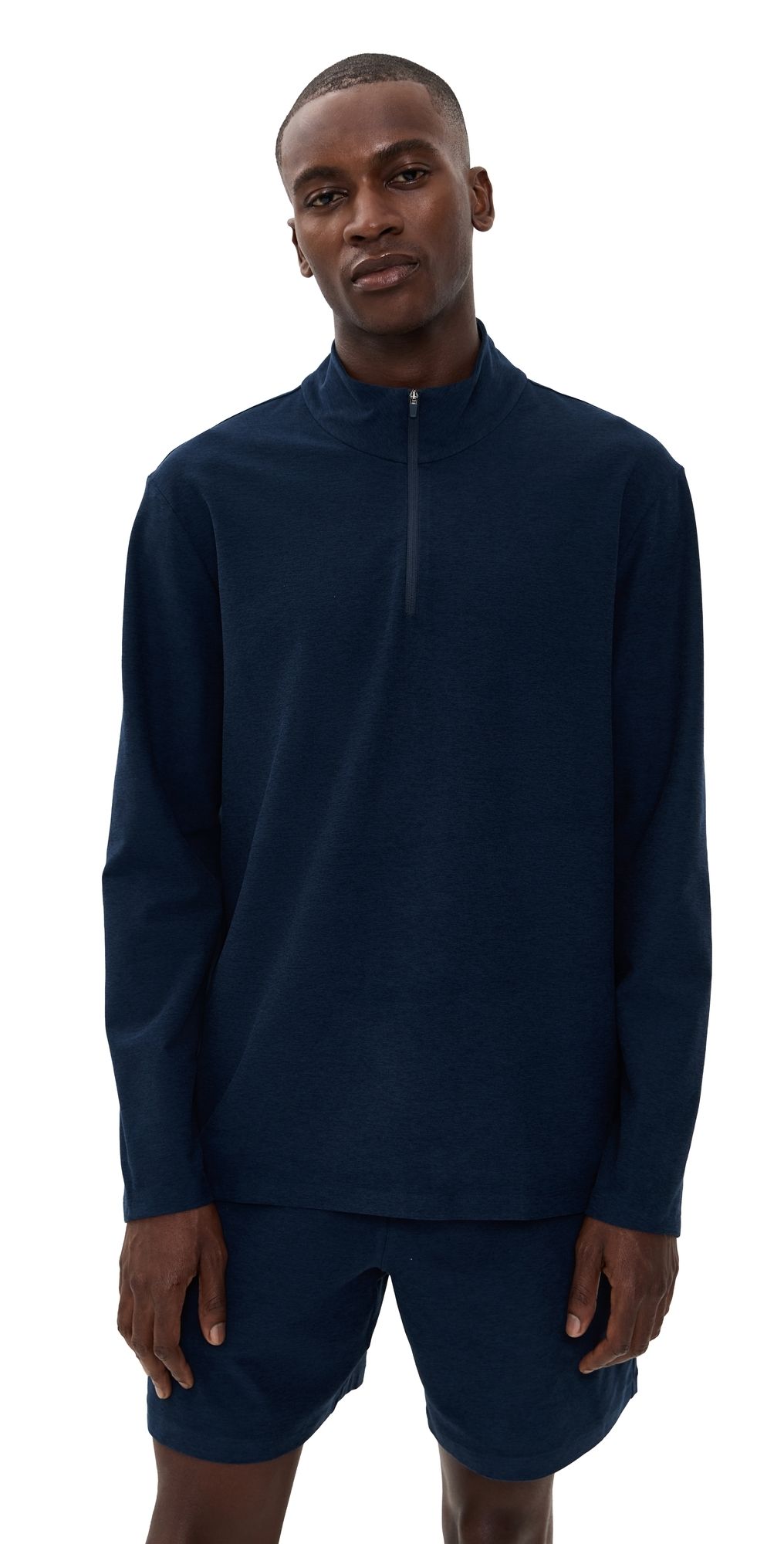 Beyond Yoga Spacedye Terrain Mens Quarter Zip Pullover Nocturnal Navy M