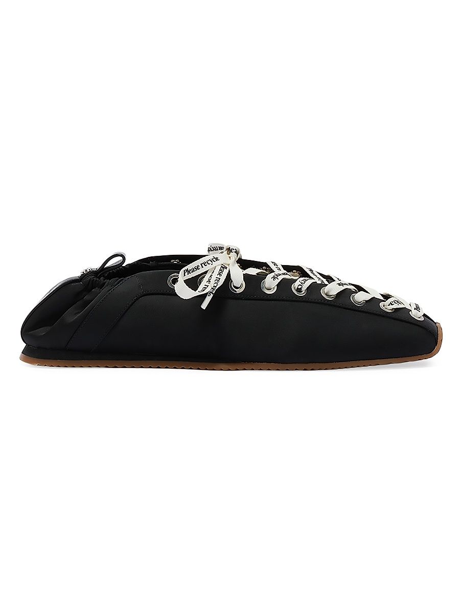 Women's Lace-Up Ballet Flats - Black - Size 11
