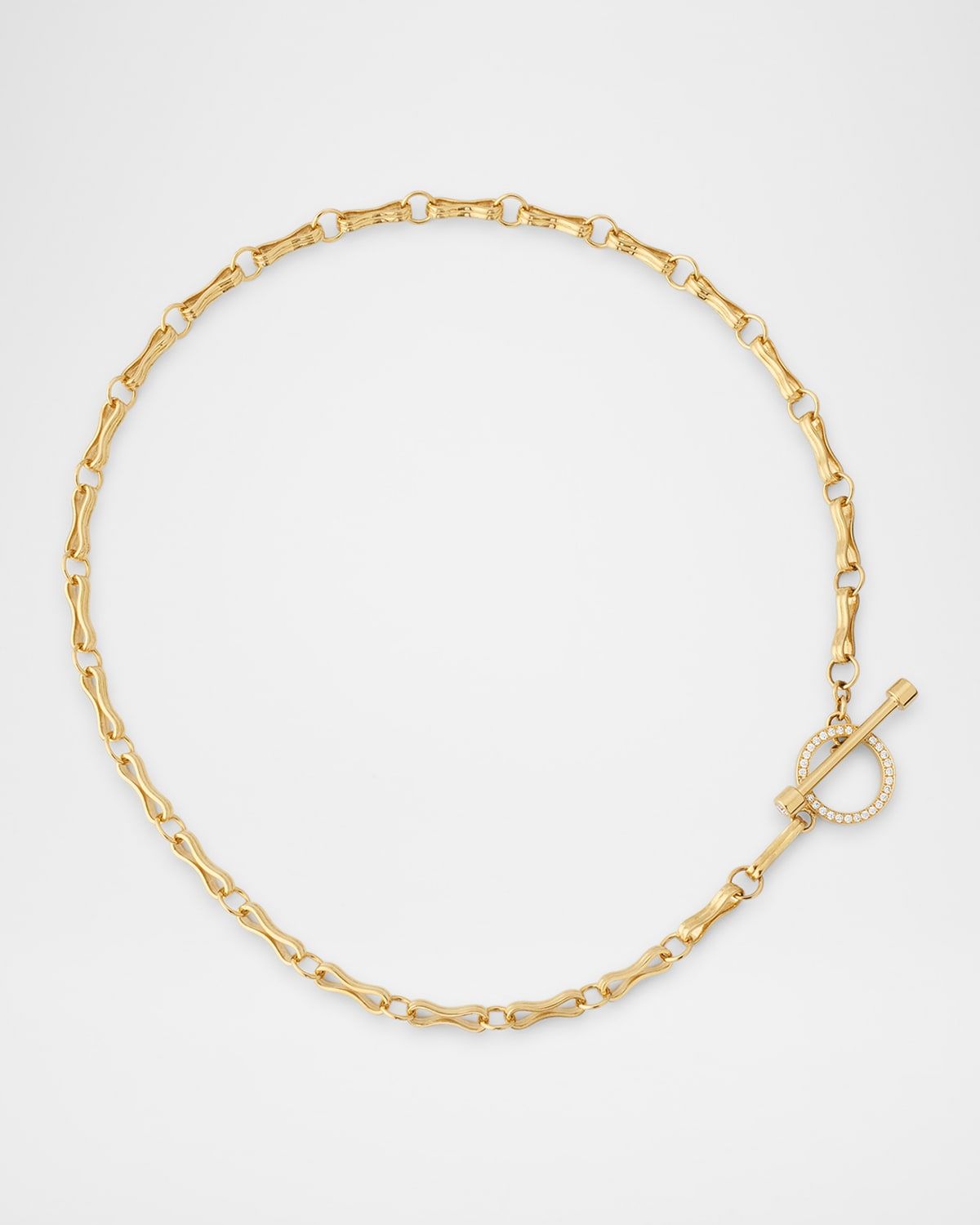 Large Motif Double Link Pavé Toggle Chain Necklace