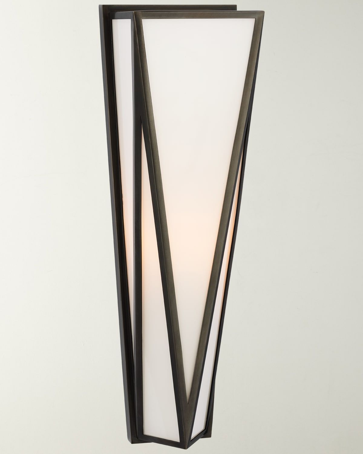 Lorino Medium Sconce In Bronze With White Glass By Julie Neill