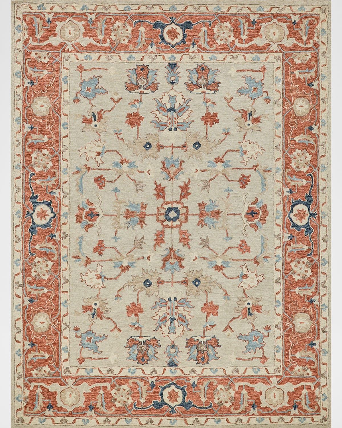 Richmond Serapi Hand-Tufted Beige/Rust Rug, 10 & apos; x 14 & apos;