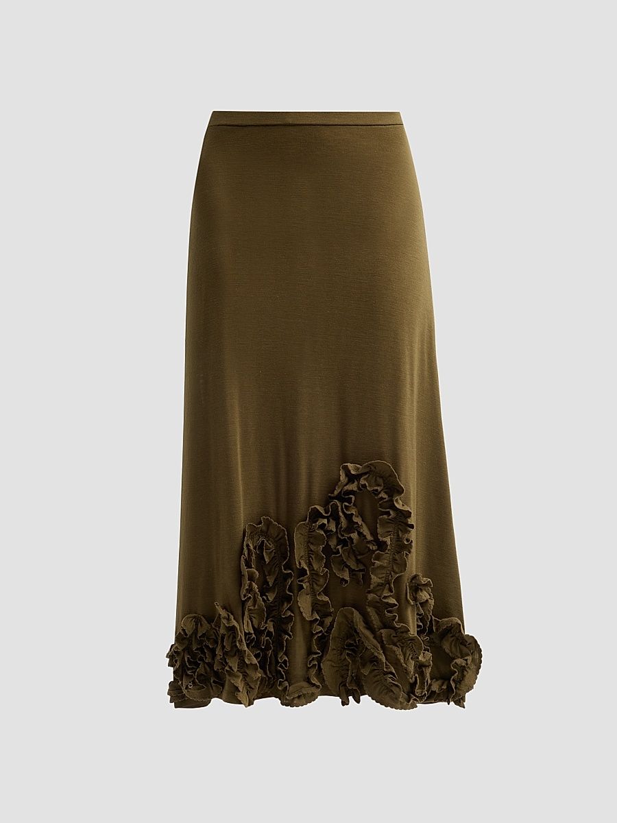 Women's Heloise Jersey Midi Skirt - Loden - Size XL