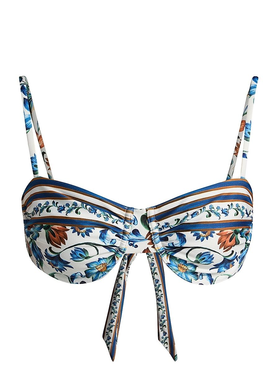 Women's Flora Tile Underwire Bikini Top - Off White - Size Large