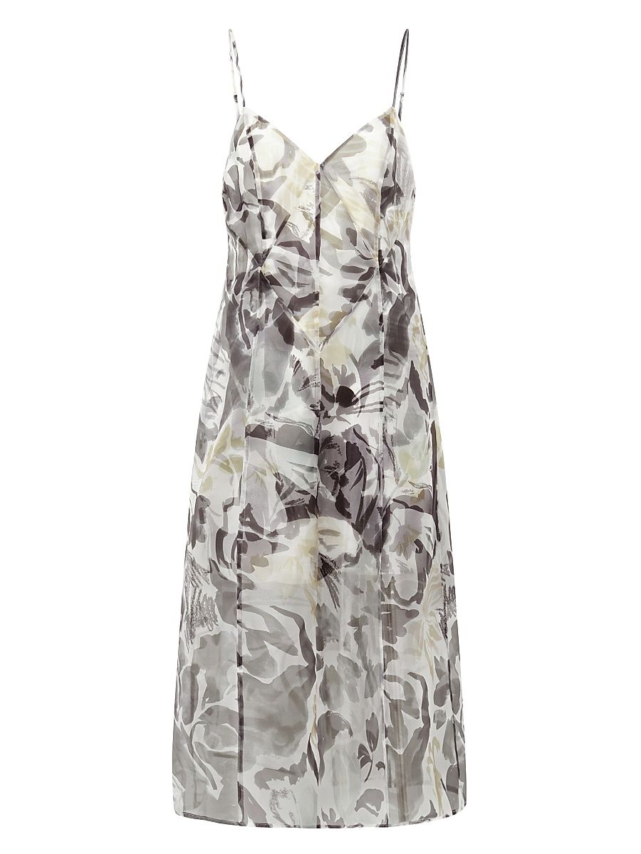 Women's Lorelie Floral Midi Dress - Abstract Garden Print - Size 14