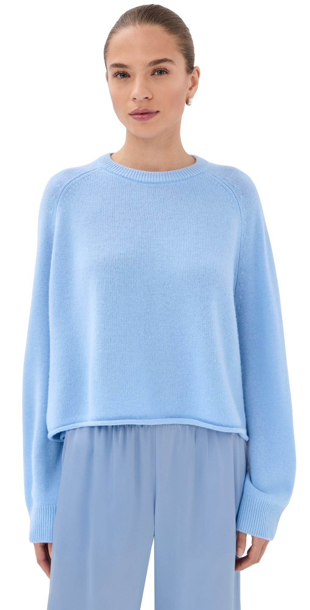 Sablyn Riya Saddle Raglan Crew Neck Pullover Azureous S