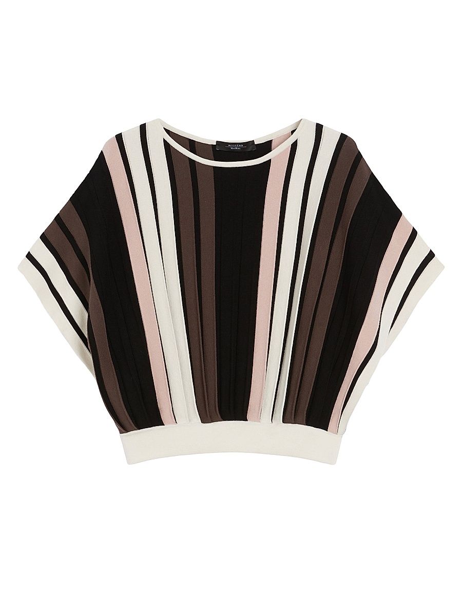 Women's Pegola Pleated Striped Sweater - Multicolour Pinstripes - Size XL