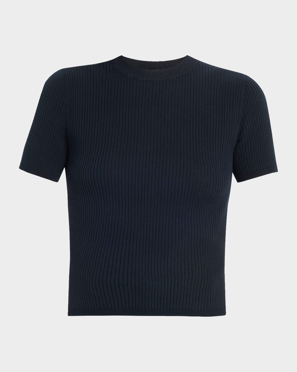 Dorset Cotton Rib Short-Sleeve Sweater