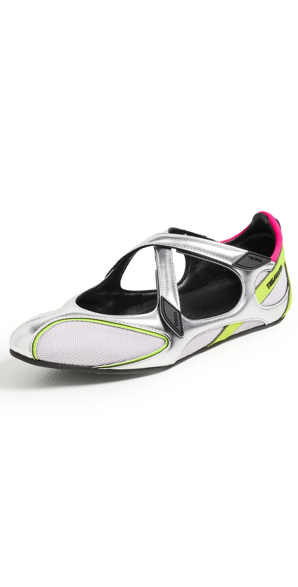 The Attico Floor 01 Ballerina Flats Holographic Silver 38