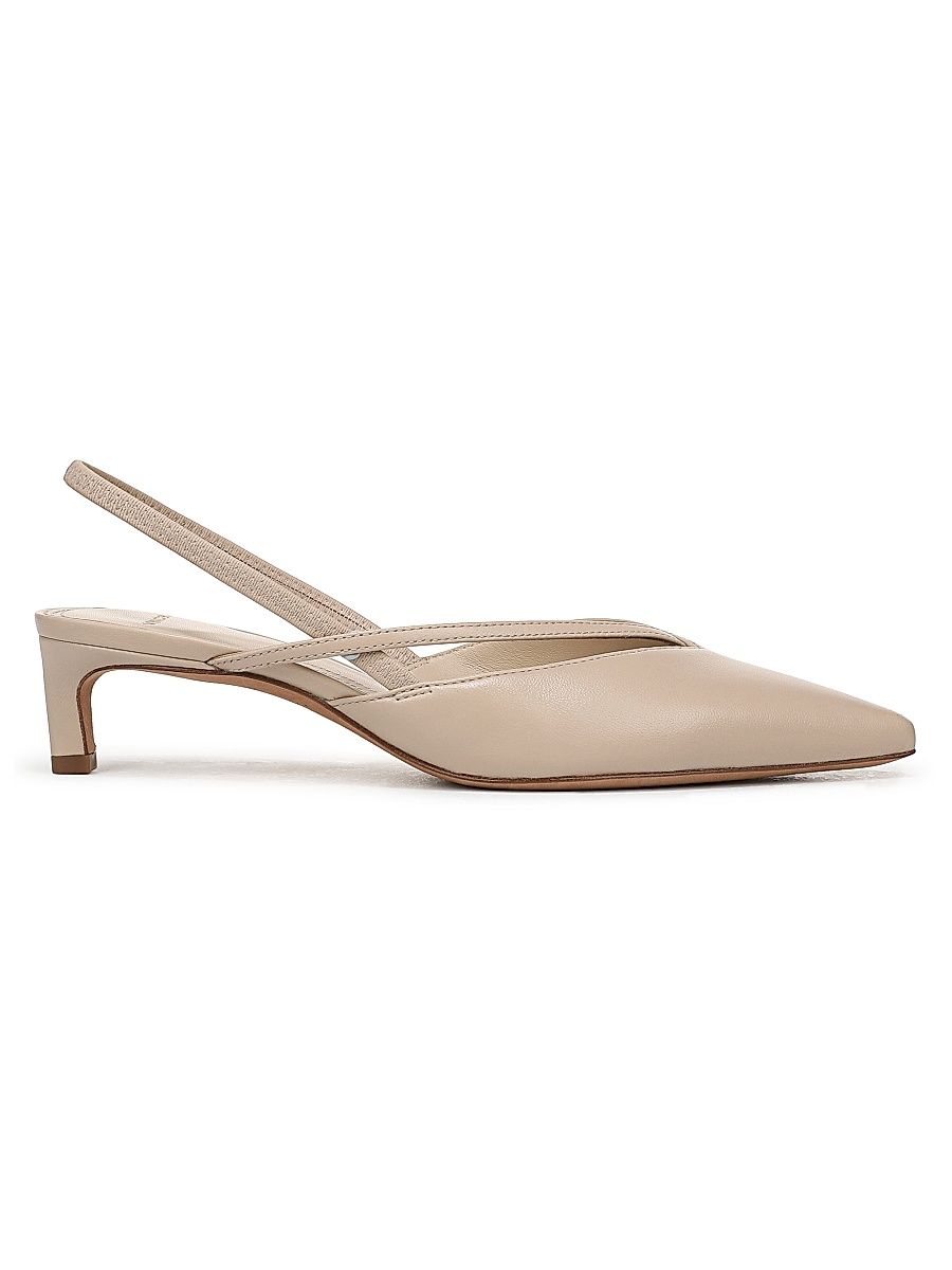 Women's Clara Leather Slingback Pumps - Birch Sand - Size 5