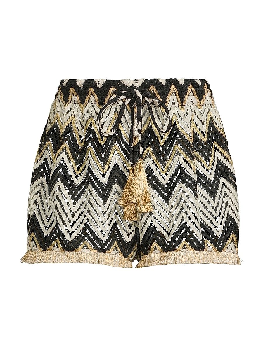 Women's Duke Chevron Knit Shorts - Neutral Chevron - Size Large