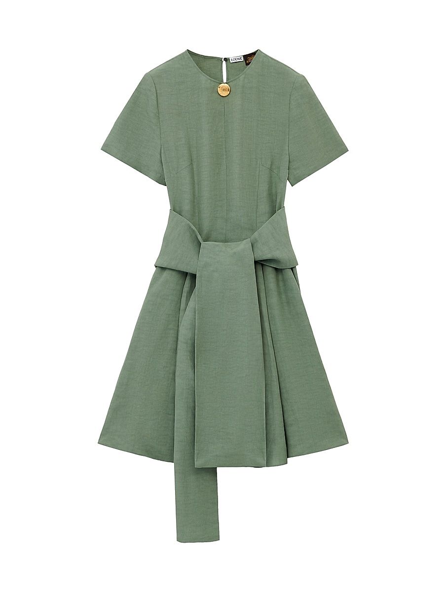 Women's LOEWE x Paula's Ibiza Pebble Pleated Dress - Sage - Size 12