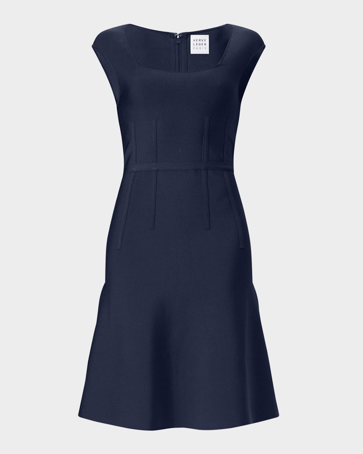 The Beatrice Seamed Cap-Sleeve Dress