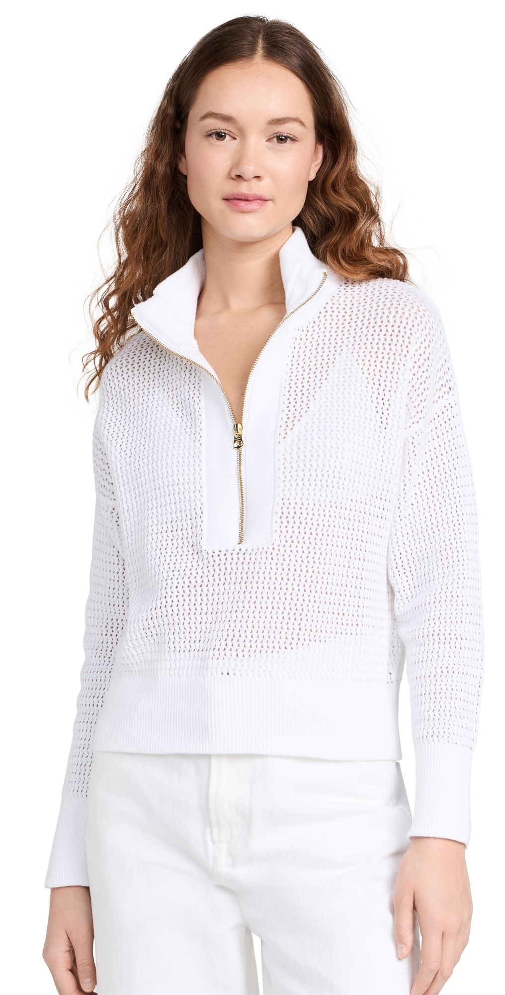 Varley Aurora Half Zip Knit White XL