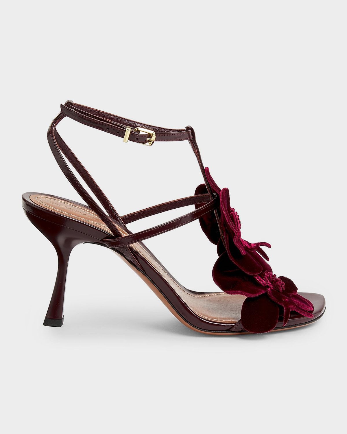 85mm Orchid Velvet and Leather Sandals