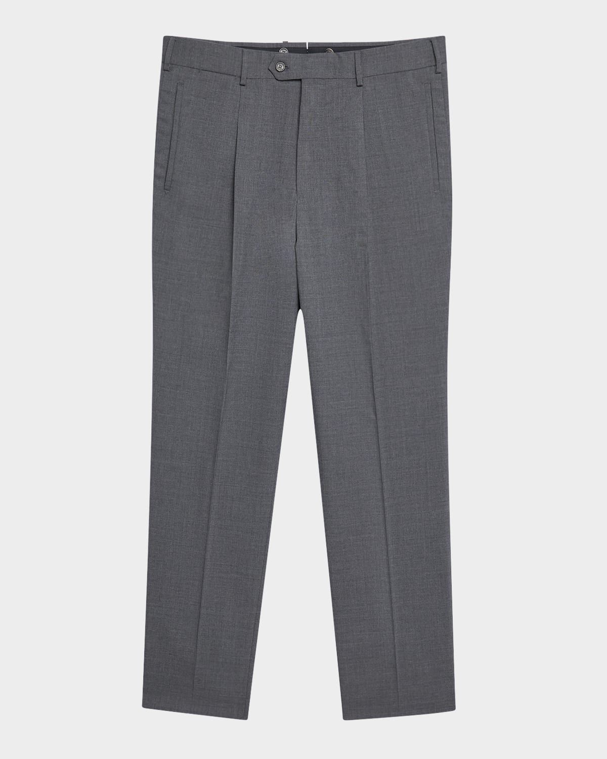 Men & apos;s Wool Single-Pleated Trousers
