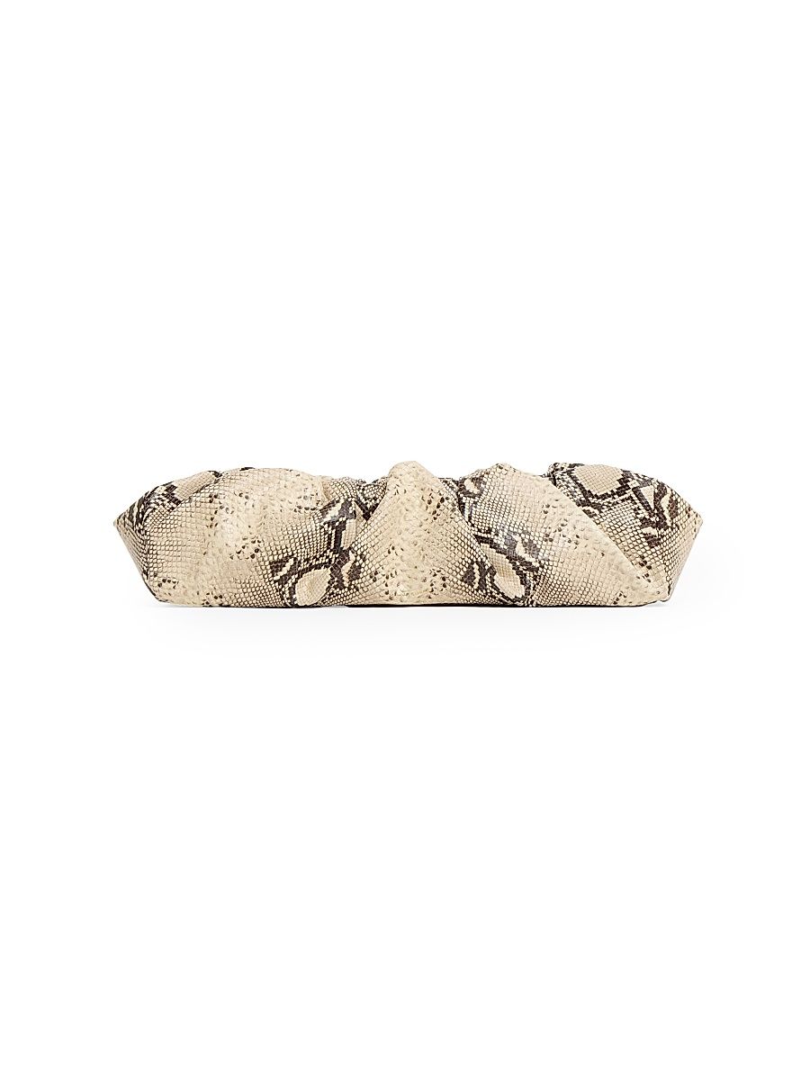 Women's Cloud Snake-Embossed Leather Baguette - Roccia