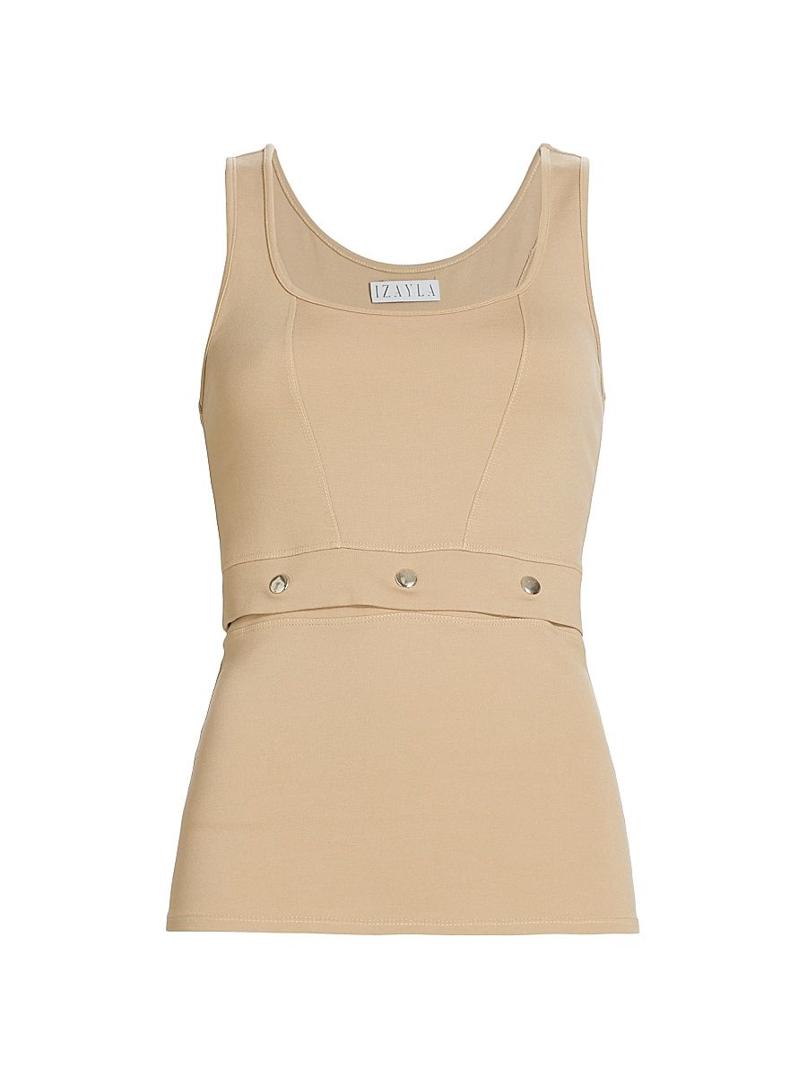 Women's Tear Away Tank Top - Beige - Size Small
