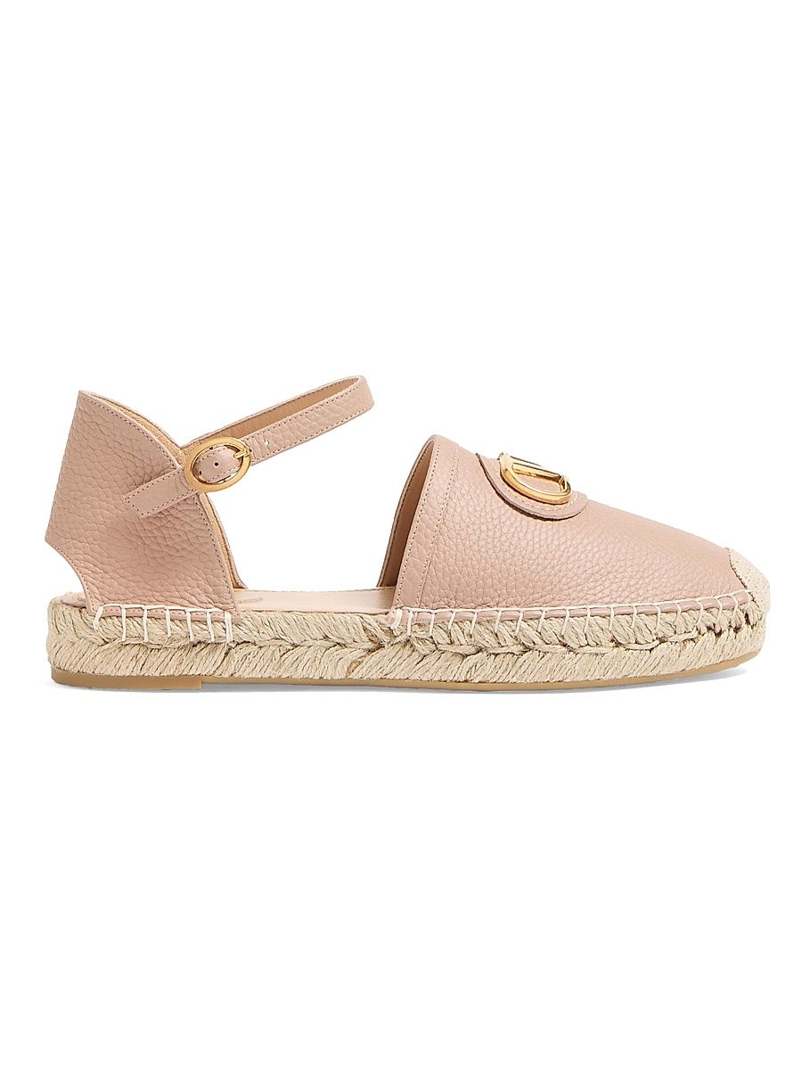 Women's Vlogo Signature 25MM Ballerinas in Grainy Calfskin Leather - Rose Cannelle - Size 10