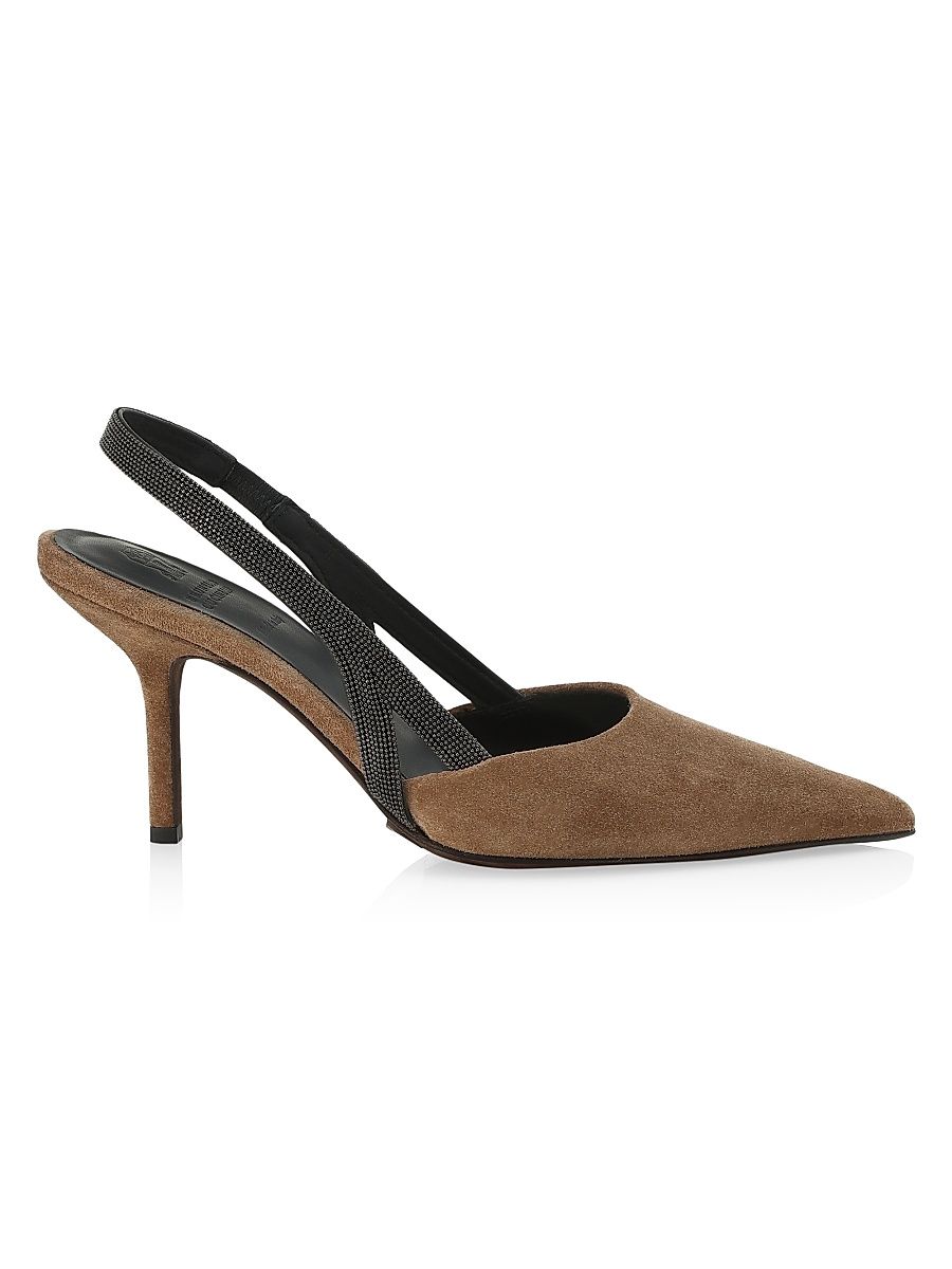 Women's Monili Suede Slingback Pumps - Brown - Size 6