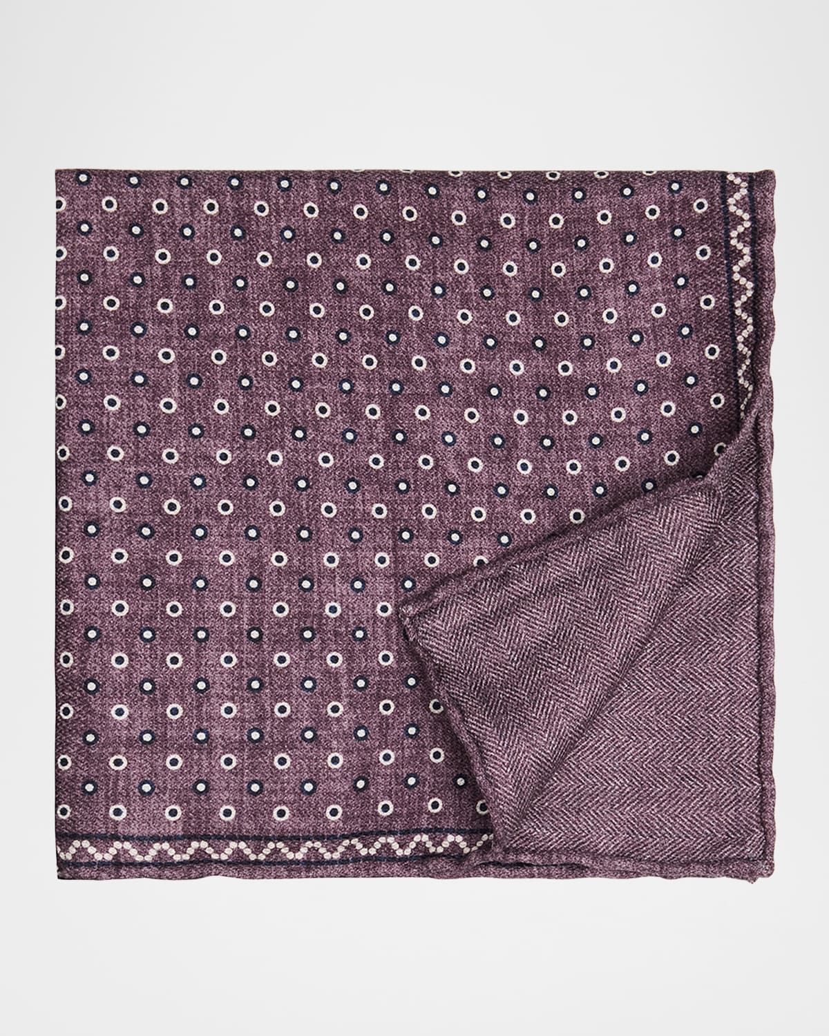 Men & apos;s Polka Dot-Print Silk Pocket Square