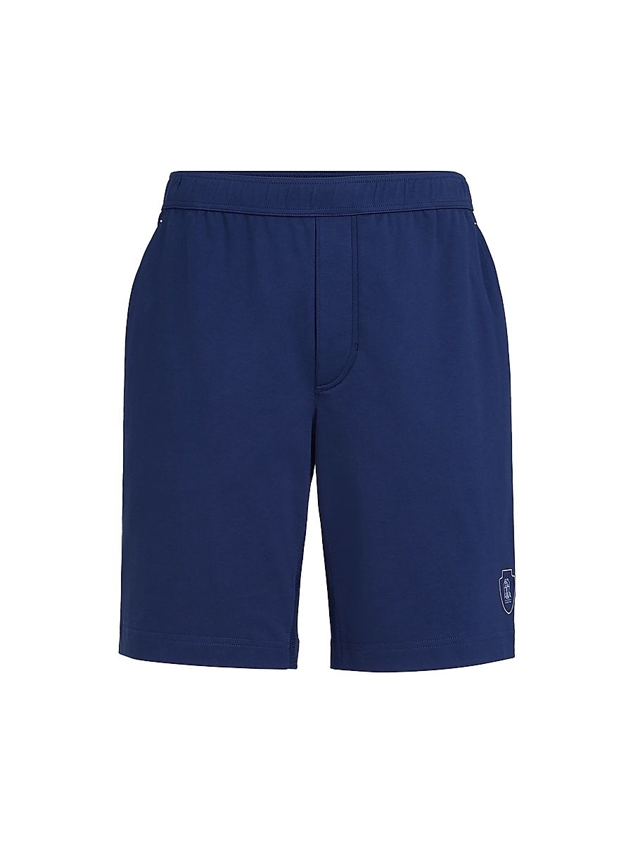 Men's Cotton Interlock Shorts with Logo - Avio Blue - Size XXXXL