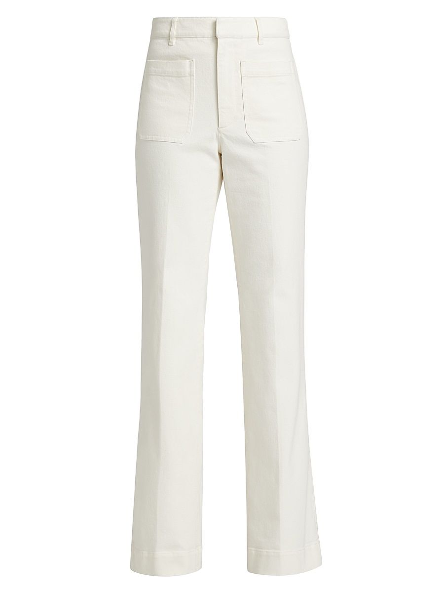 Women's Nicole Stretch-Twill Flare Pants - Chalk - Size 12
