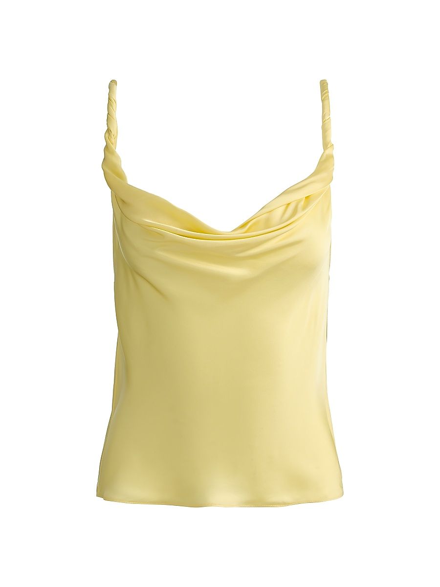 Women's Monique Satin Twist-Strap Tank - Butter - Size XL