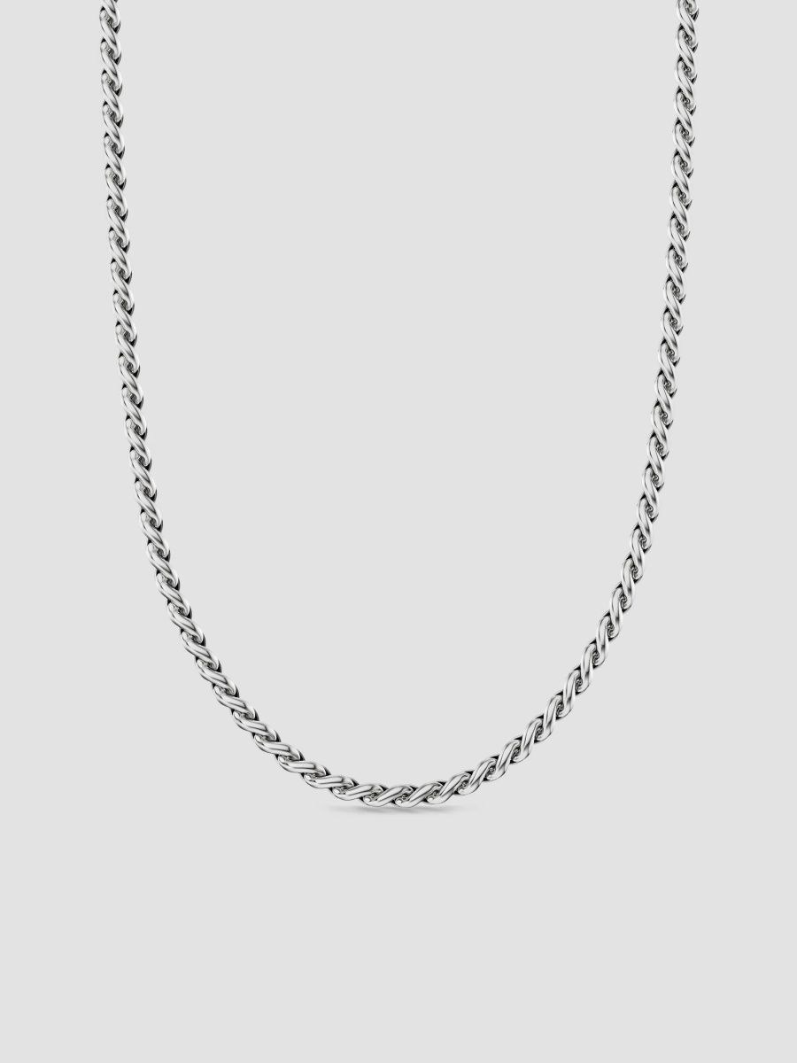 David Yurman Men's Sculpted Cable Chain Necklace in Sterling Silver, 3.7MM - Silver - Size 20