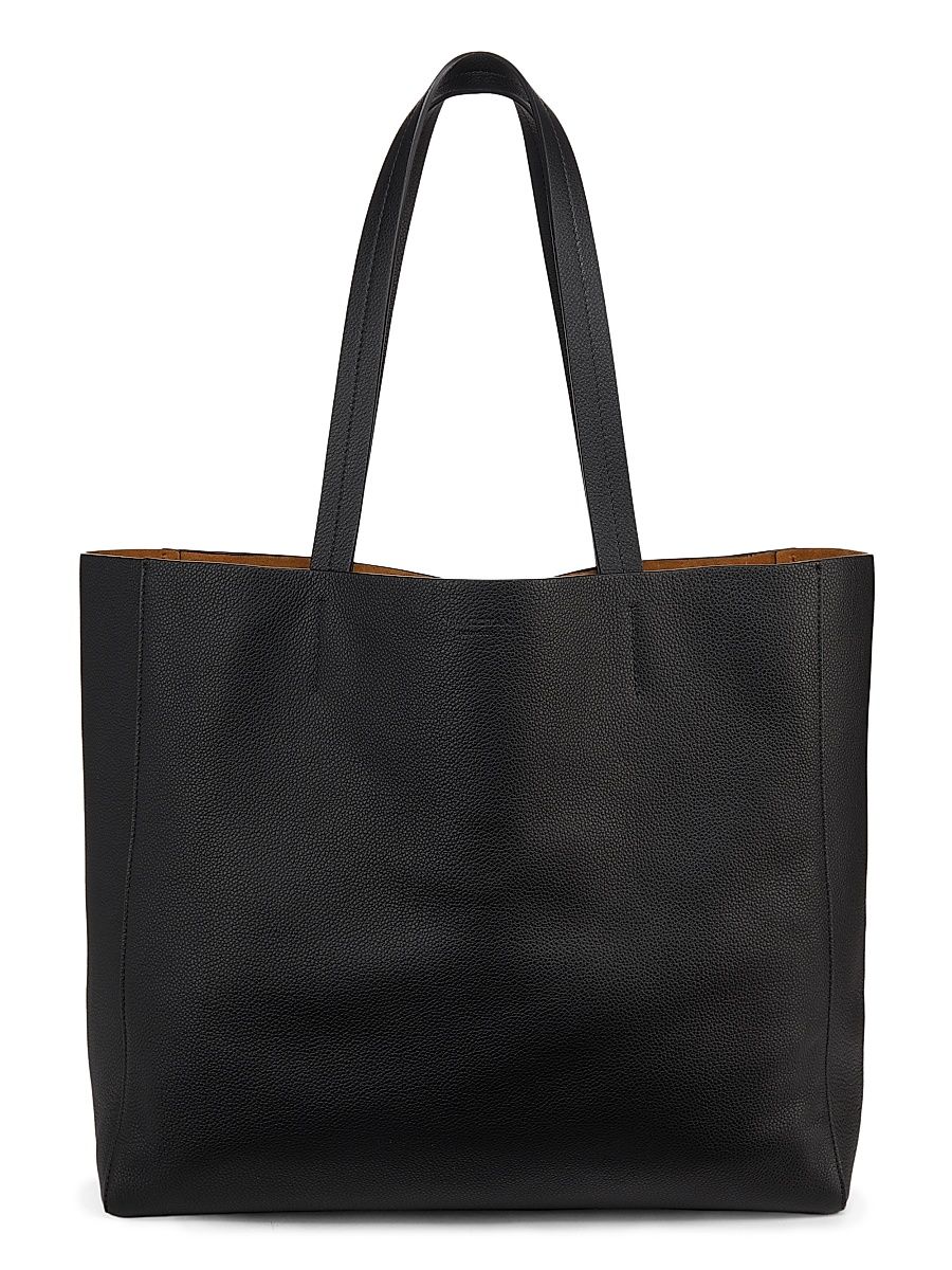 Women's Medium Keith Leather Tote Bag - Black