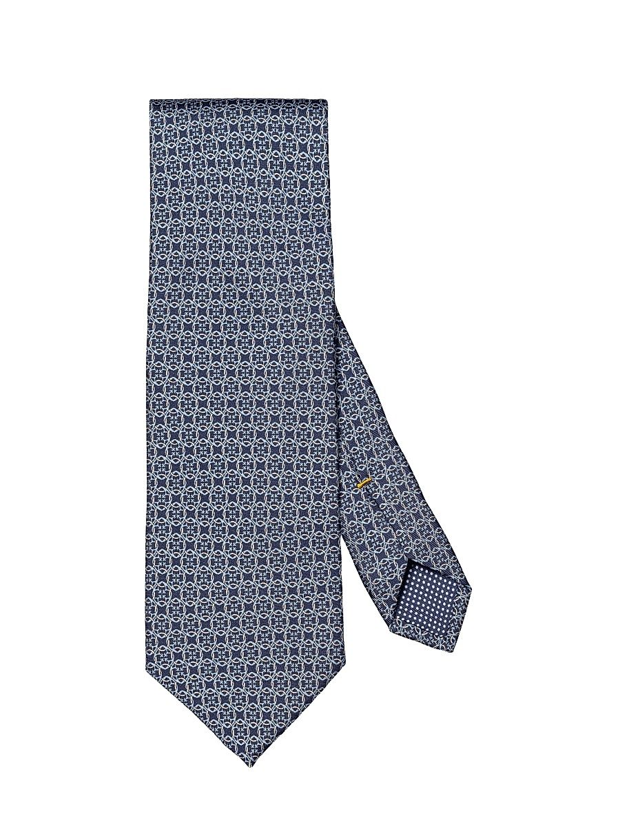 Men's Geometric Silk Tie - Blue