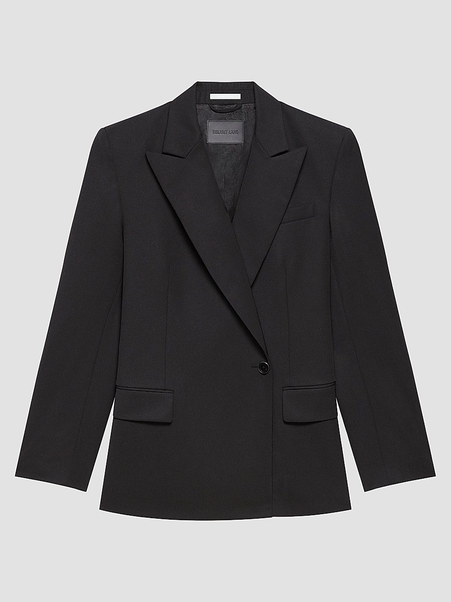 Women's Wool Gabardine Relaxed-Fit Blazer - Black - Size 4
