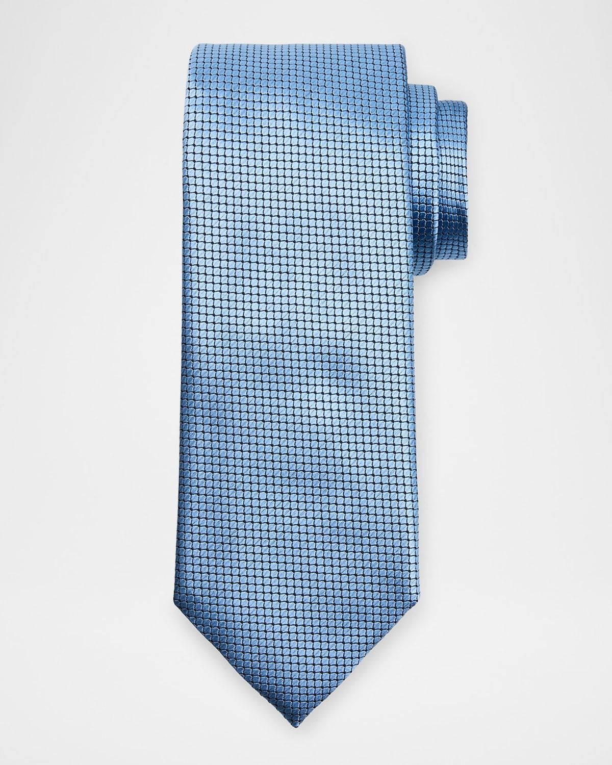 Men & apos;s Micro-Geometric Jacquard Silk Tie