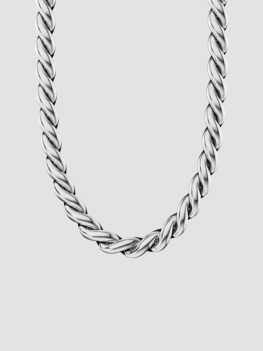 David Yurman Women's Sculpted Cable Chain Necklace in Sterling Silver, 10MM - Silver - Size 16.5
