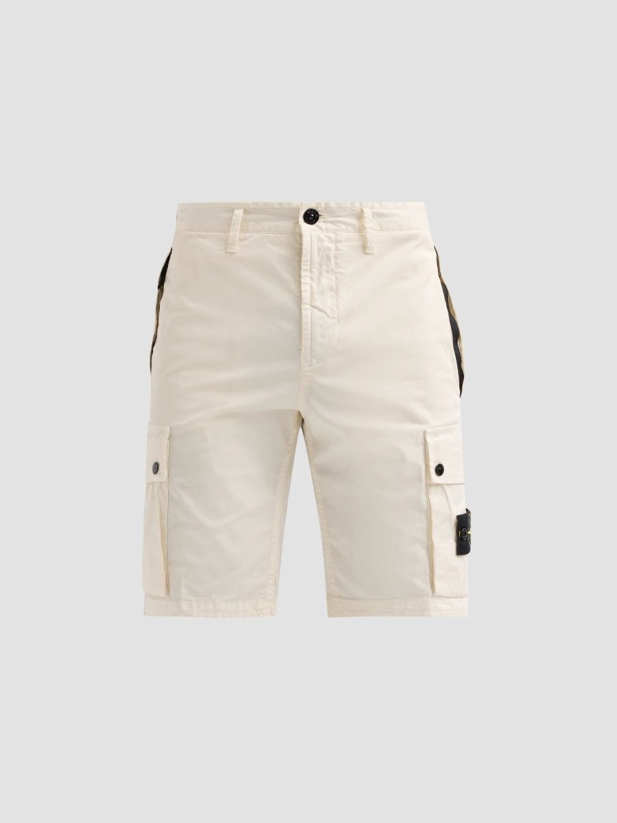 Stone Island Men's Cargo Bermuda Shorts - Ivory - Size 38