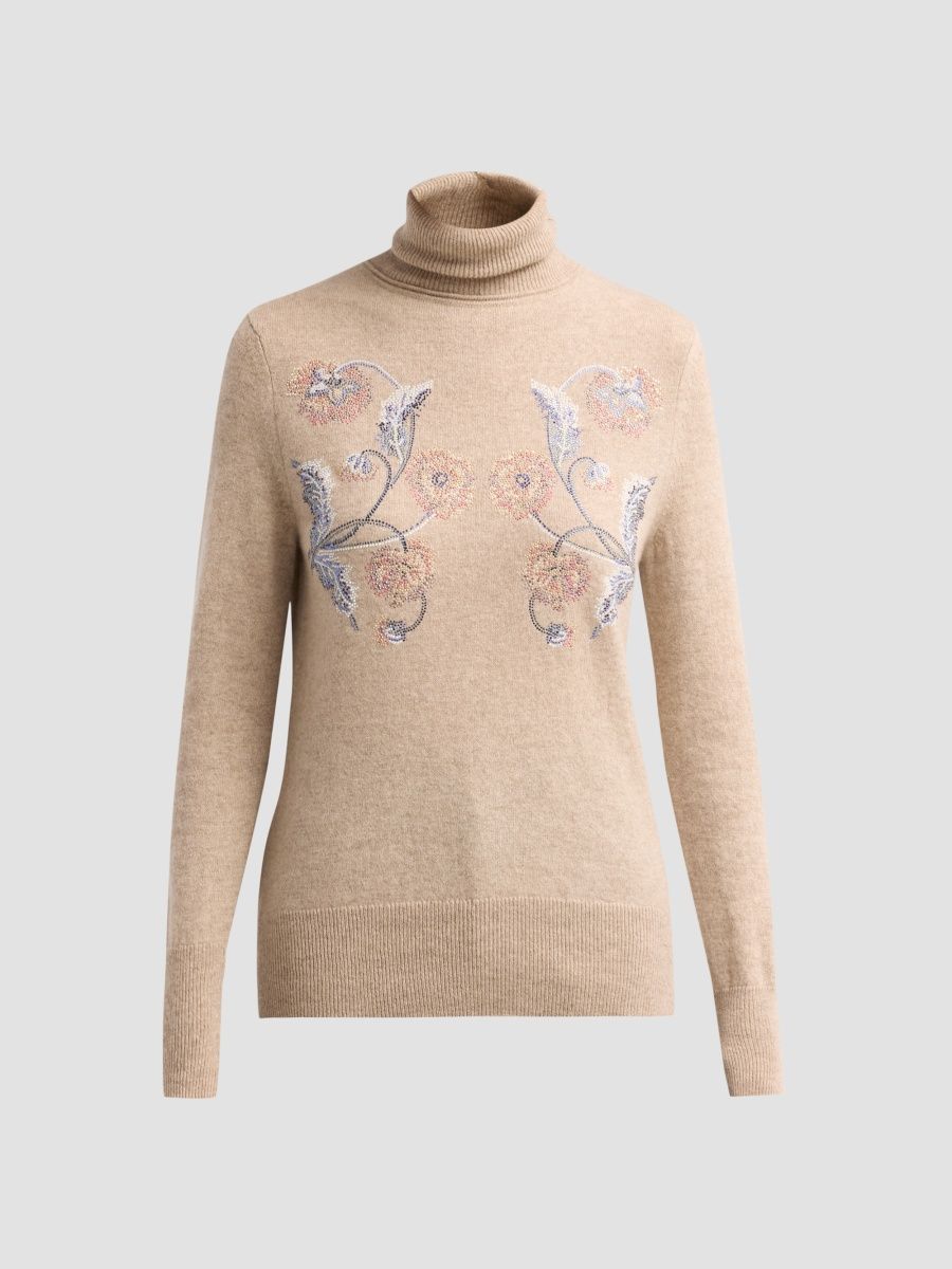 Libertine Women's Montecito Cashmere Slim Turtleneck - Sesame - Size Large